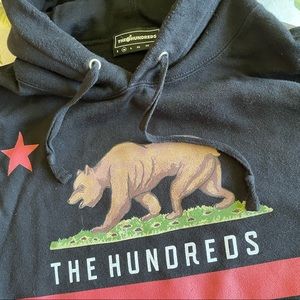 The Hundreds California Bear Black Hoodie Mens sz. M LN! Vintage Skate Pullover